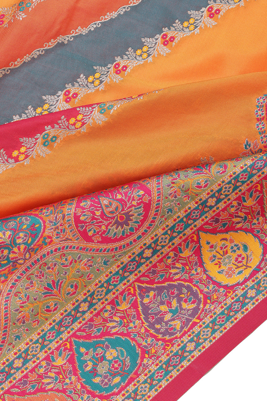 Banarasi Pashmina Silk Saree Multi-Color