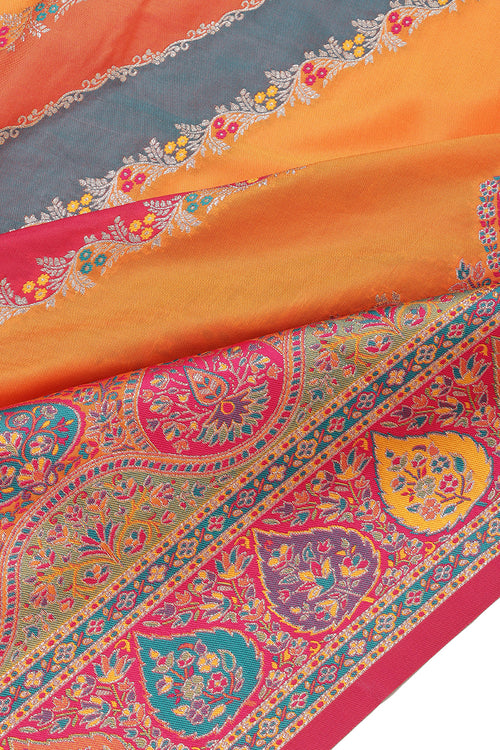 Banarasi Pashmina Silk Saree Multi-Color