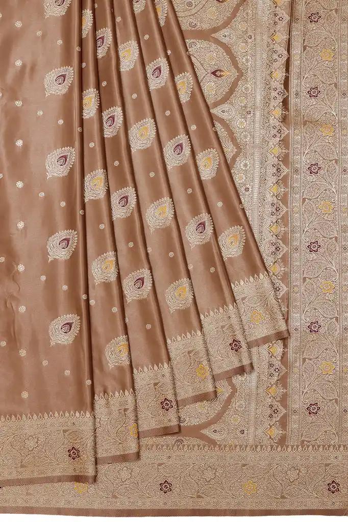 Banarasi Silk Saree Rich Golden Brown