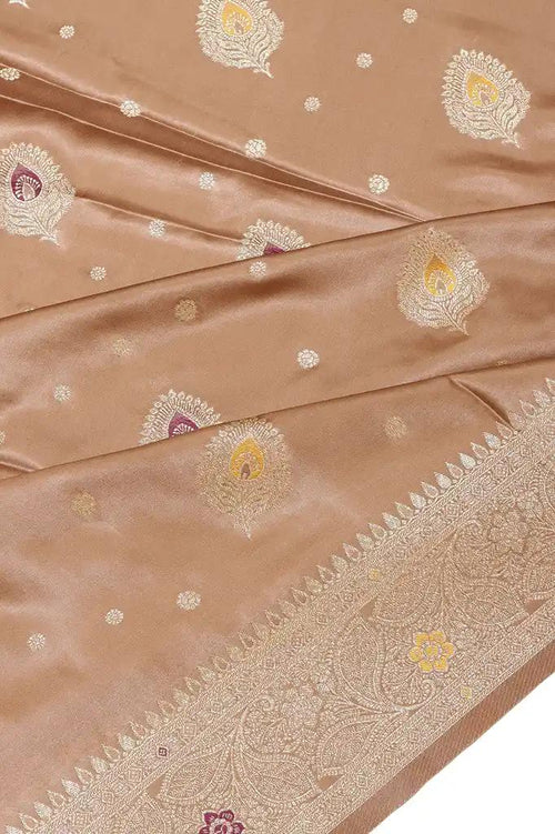 Banarasi Silk Saree Rich Golden Brown