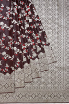 Banarasi Silk Saree Maroon Silver