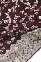 Banarasi Silk Saree Maroon Silver
