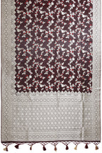 Banarasi Silk Saree Maroon Silver