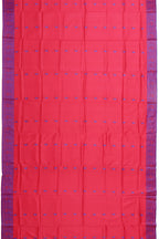 Banarasi Soft Silk Saree Carrot Red Blue