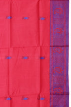 Banarasi Soft Silk Saree Carrot Red Blue