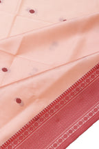Banarasi Soft Silk Saree Peach Maroon