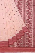 Banarasi Soft Silk Saree Peach Maroon