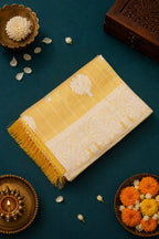Cotton Saree Yellow Wide Border Work
