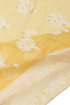 Cotton Saree Yellow Wide Border Work