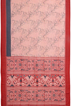 Georgette Peach Red Saree Floral