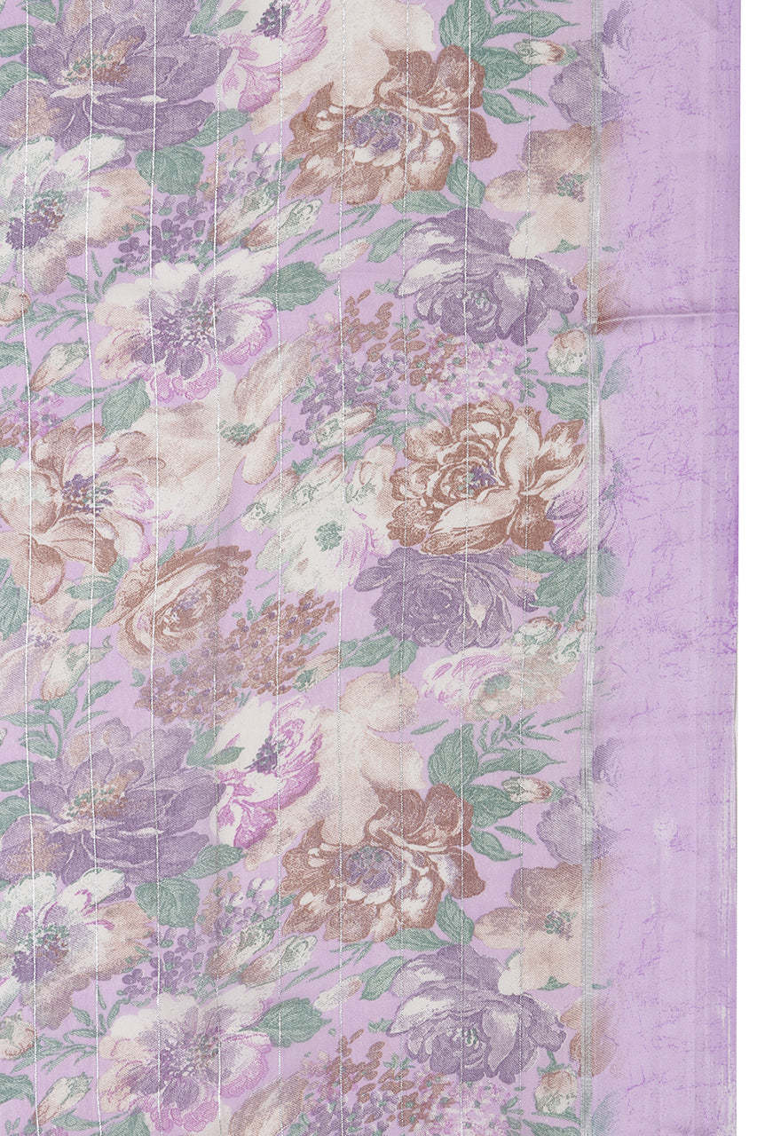 Georgette Saree Purple Lavender Floral