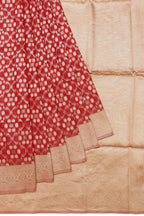 Cotton Silk Saree Red Hand Woven