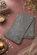 Designer Party Saree Crepe Net Dark Sage