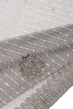 Designer Party Saree Crepe Net Dark Sage