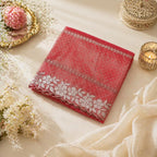 Designer Party Saree Vermilion Shimmer