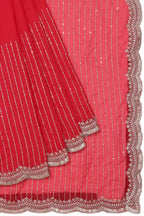 Designer Party Saree Ethnic Red