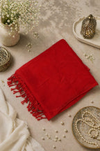 Vibrant Red Organza Silk Saree with Embroidered Blouse