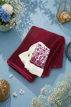 Designer Party Saree Organza Silk Maroon