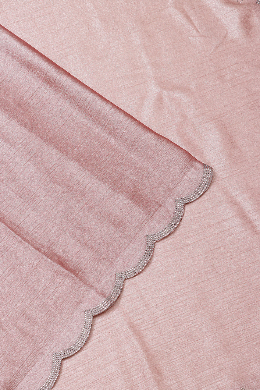 Designer Party Saree Organza Silk Peach