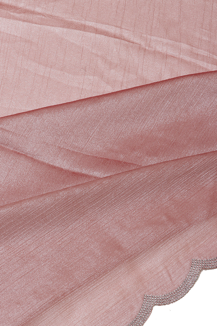 Designer Party Saree Organza Silk Peach