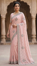 Designer Party Saree Organza Silk Shimmer