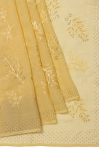 Designer Party Saree Georgette Yellow Saree