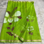 Katan Silk Saree Light Green Floral