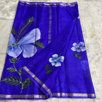 Katan Silk Saree Violet Floral Floral