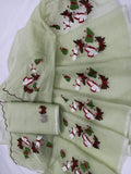 Kota Cotton Butterfly Embroidery Sage