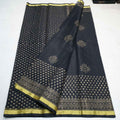 Kota Cotton Saree with Hand Block Print Black