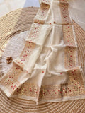 Kota Cotton Saree in Gota Patti Border Cream