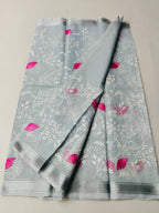 Mix Cotton Machine Embroidery Grey