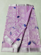 Mix Cotton Machine Embroidery Light Purple