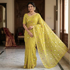 Kota Cotton with Embroidery Yellow