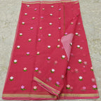 Kota Cotton with Embroidery Red