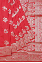 Beautiful Silk Saree Red Floral