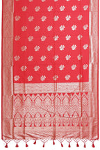 Beautiful Silk Saree Red Floral