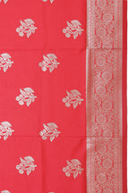 Beautiful Silk Saree Red Floral
