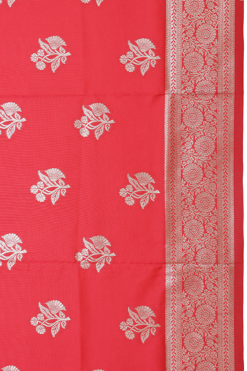 Beautiful Silk Saree Red Floral