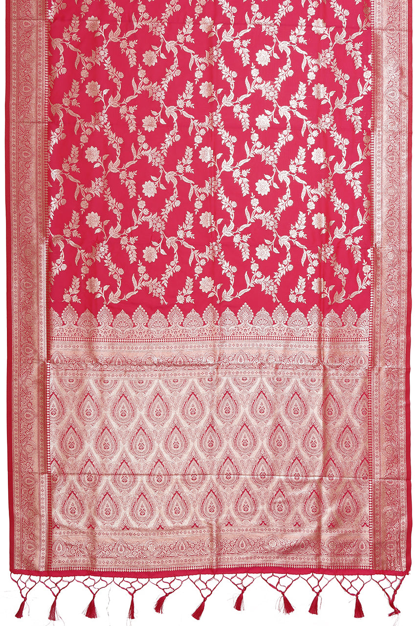 Beautiful Silk Saree Pink Silver