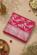 Beautiful Silk Saree Pink Silver