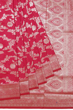 Beautiful Silk Saree Pink Silver