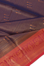 Beautiful Silk Saree Blue Red Pattern