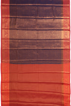 Beautiful Silk Saree Blue Red Pattern