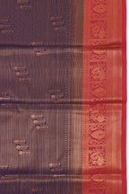 Beautiful Silk Saree Blue Red Pattern