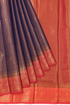 Beautiful Silk Saree Blue Red Pattern