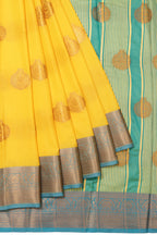 Beautiful Silk Saree Yellow Blue