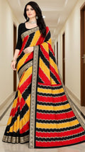 Cotton Saree Yellow Black Trend