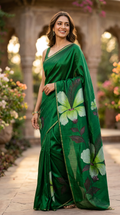 Katan Silk Saree Dark Green