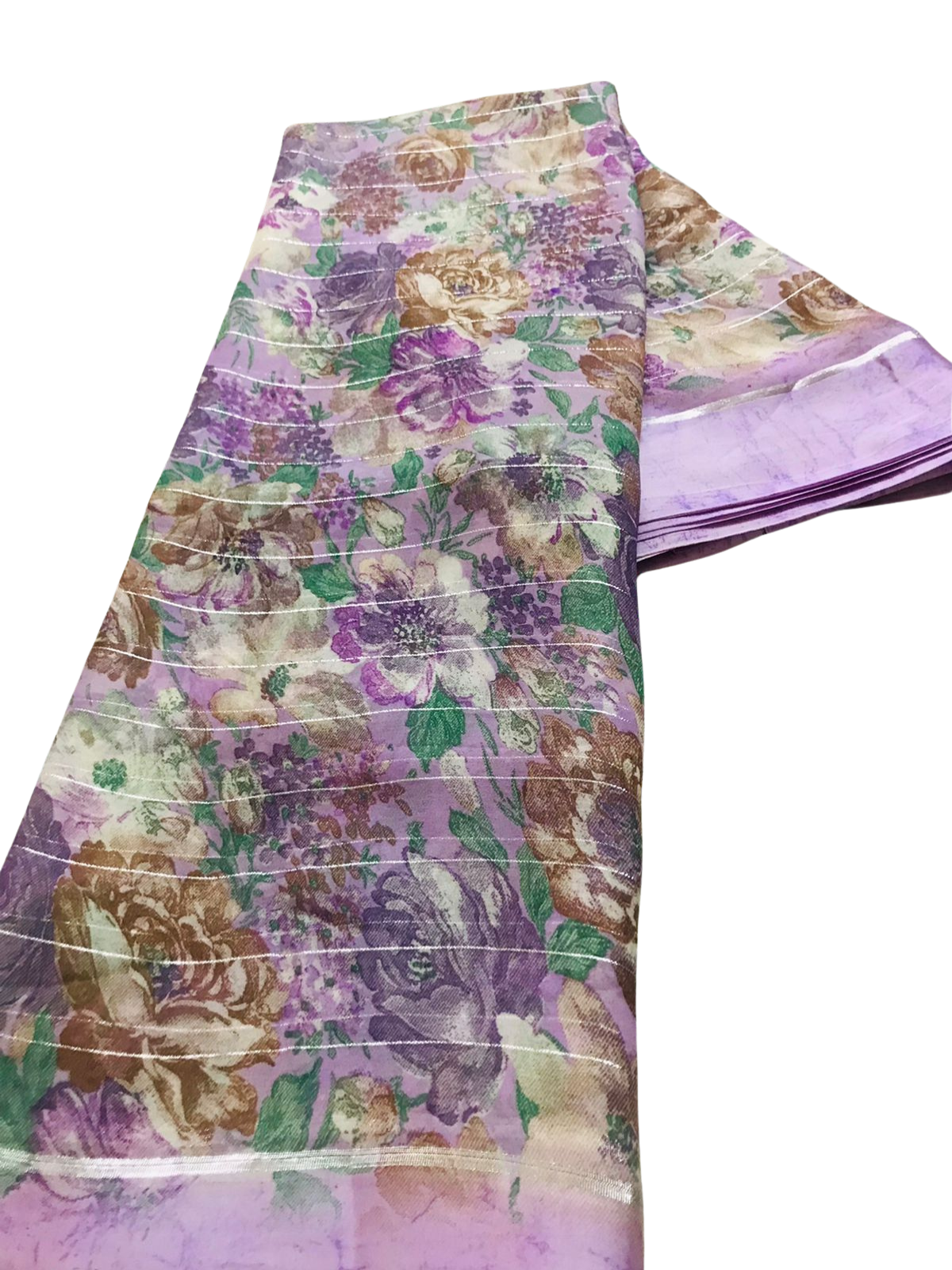 Georgette Saree Purple Lavender Floral